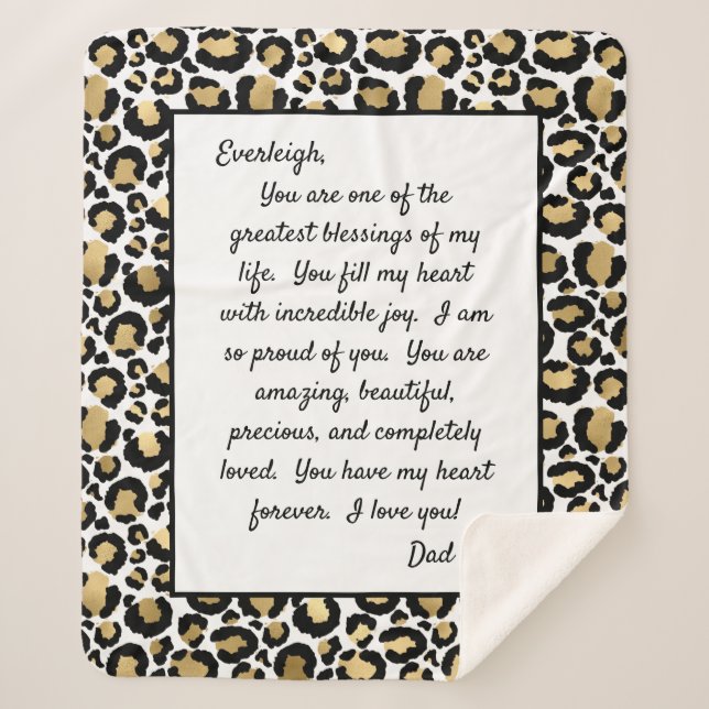 Daughter Proud of You Sherpa Blanket (Front)