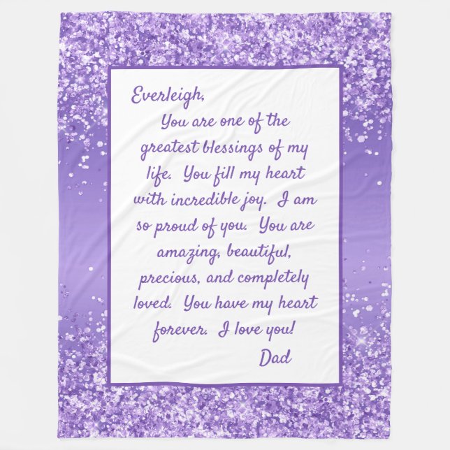 Daughter Proud of Youou Fleece Blanket (Front)