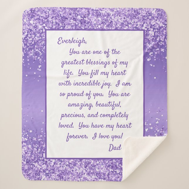 Daughter Proud of Youou Sherpa Blanket (Front)