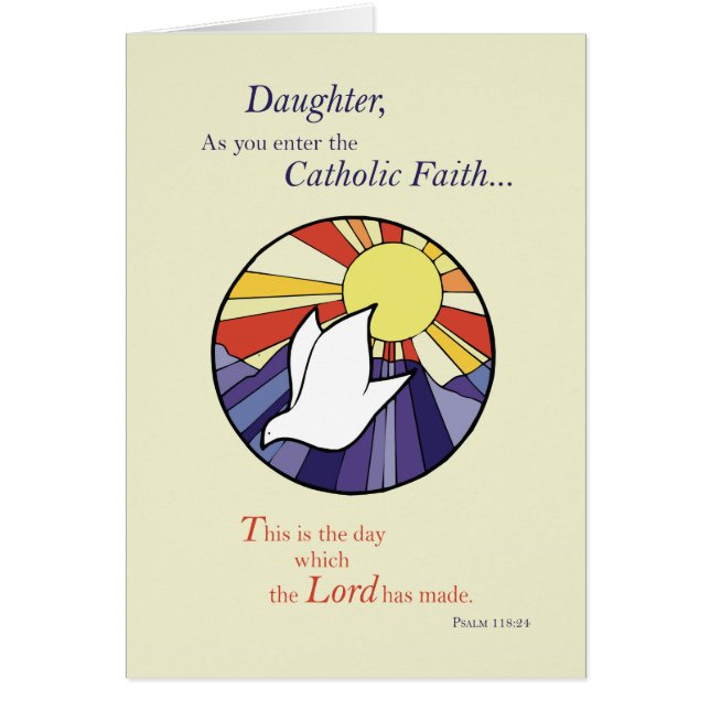 Daughter RCIA Catholic Dove Sun Circle, Rite of Ch (Front)
