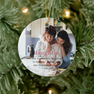 Daughter   Sentimental Photo Keepsake Christmas Ceramic Tree Decoration