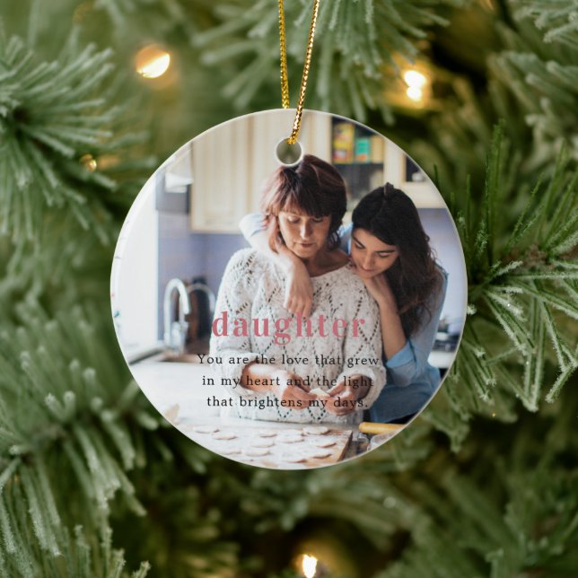 Daughter | Sentimental Photo Keepsake Christmas Ceramic Tree Decoration (Tree)