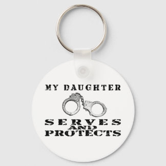 Daughter Serves Protects - Hat Key Ring