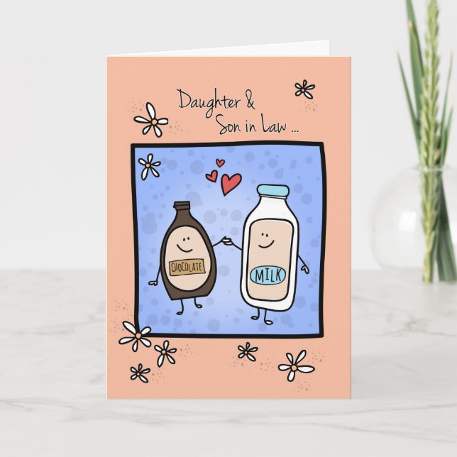 Daughter & Son in Law Anniversary, Chocolate Milk Card (Front)