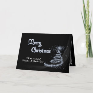 Daughter & Son-in-Law, Black and white Christmas Holiday Card