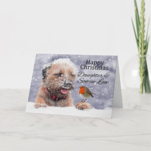 Daughter & Son-in-law, Christmas, Border Terrier Holiday Card