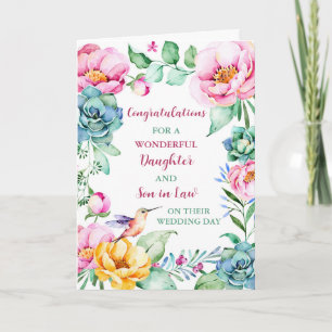 Daughter & Son in Law Wedding Day Congratulations Card