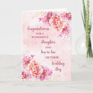Daughter & Son in Law Wedding Day Congratulations Card