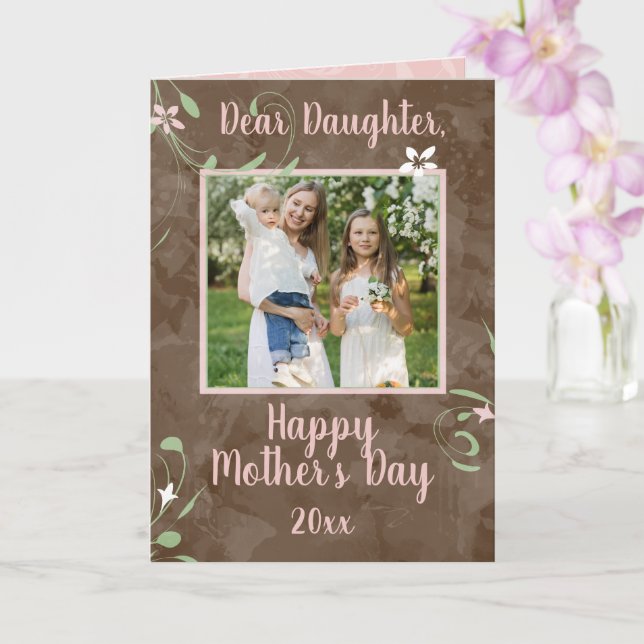 Daughter Spring Sprouts Grandma Mother's Day Photo Card (Orchid)