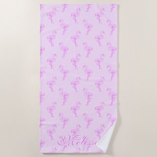 Daughter Summer Trip Pink Famingo Beach Towel