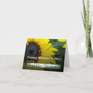 Daughter Sunflower Happy Mother Day  Garden flower Card
