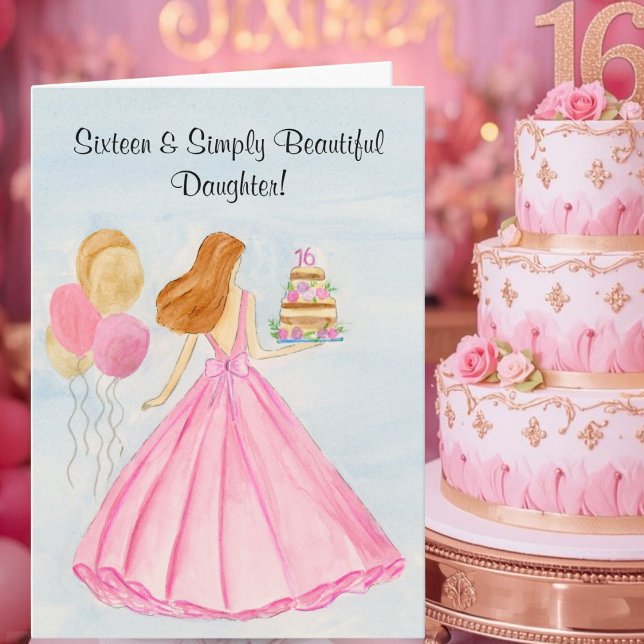 Daughter Sweet 16 Birthday Card Elegant Girl  (Creator Uploaded)