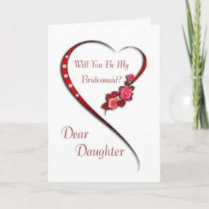 Daughter, Swirling heart Bridesmaid invite