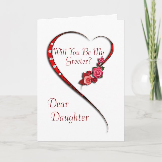 Daughter, Swirling heart Greeter invitation (Front)