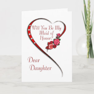 Daughter, Swirling heart Maid of Honour invite