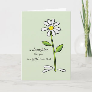Daughter Thank You, Religious Green Daisy Flower A Thank You Card
