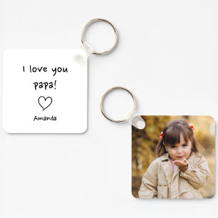 Daughter to Dad Photo Love Message Key Ring