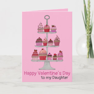Daughter Valentine´s Cupcakes customisable Card