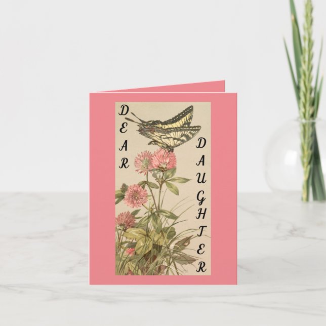 Daughter Vintage Birthday Greeting Card (Front)