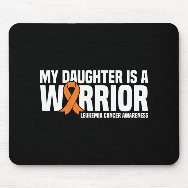 Daughter Warrior Orange Ribbon Leukaemia Cancer Aw Mouse Mat (Front)