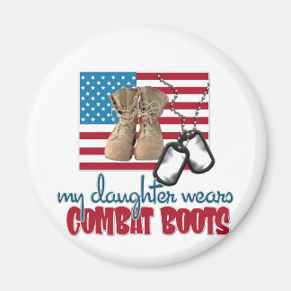 Daughter wears combat boots magnet