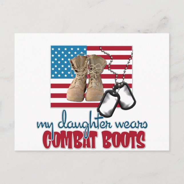 Daughter wears combat boots postcard (Front)