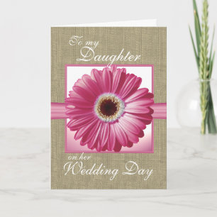 Daughter Wedding Day Pink Gerbera Card