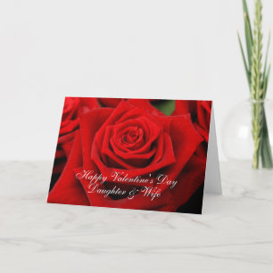 Daughter & Wife  Happy Valentine's Day Roses Holiday Card