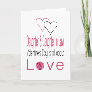Daughter & Wife Happy Valentine's Day Roses Holiday Card
