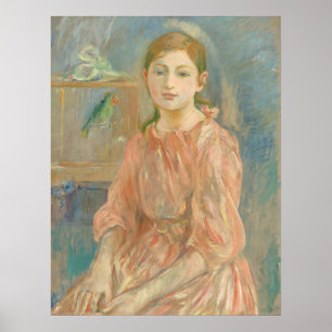 Daughter with a Parakeet - Berthe Morisot Fine Art Poster