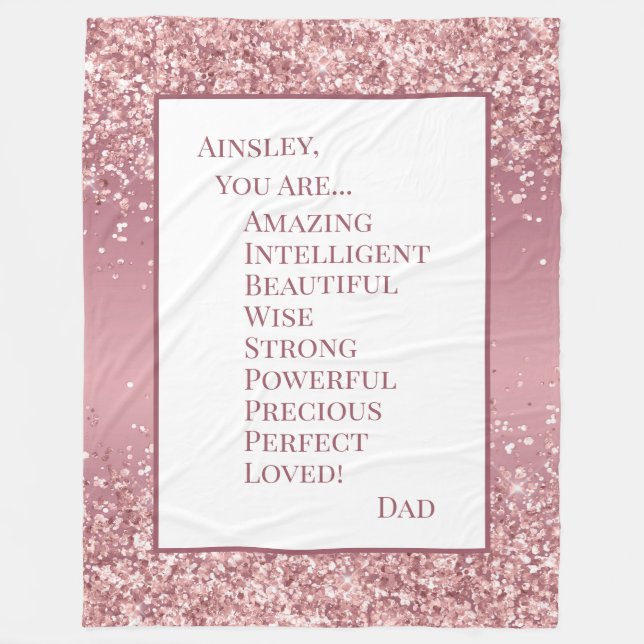 Daughter You Are Amamzing Fleece Blanket (Front)