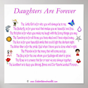 Daughters Are Forever Themed Poem with Graphics Poster