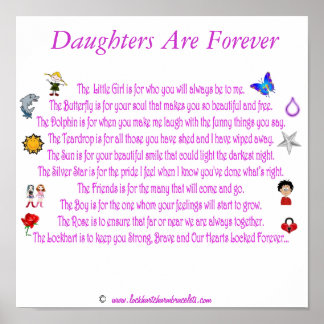 Daughters Are Forever Themed Poem with Graphics Poster