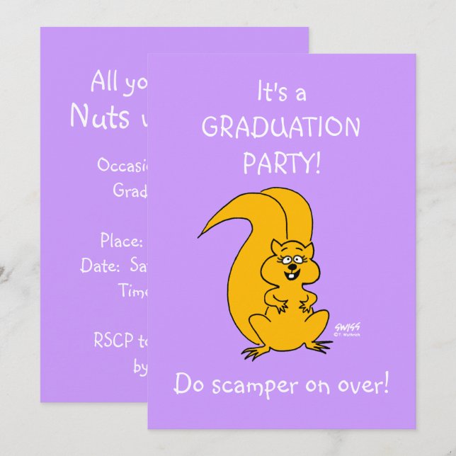 Daughters Backyard Graduation Party Funny Invites (Front/Back)