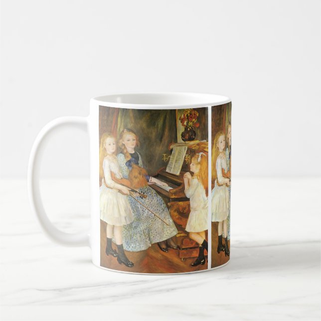 Daughters of Catulle Mendes by Pierre Renoir Coffee Mug (Left)