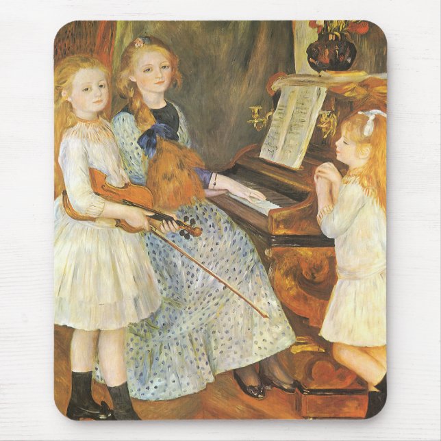 Daughters of Catulle Mendes by Pierre Renoir Mouse Mat (Front)