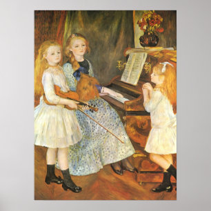 Daughters of Catulle Mendes by Pierre Renoir Poster
