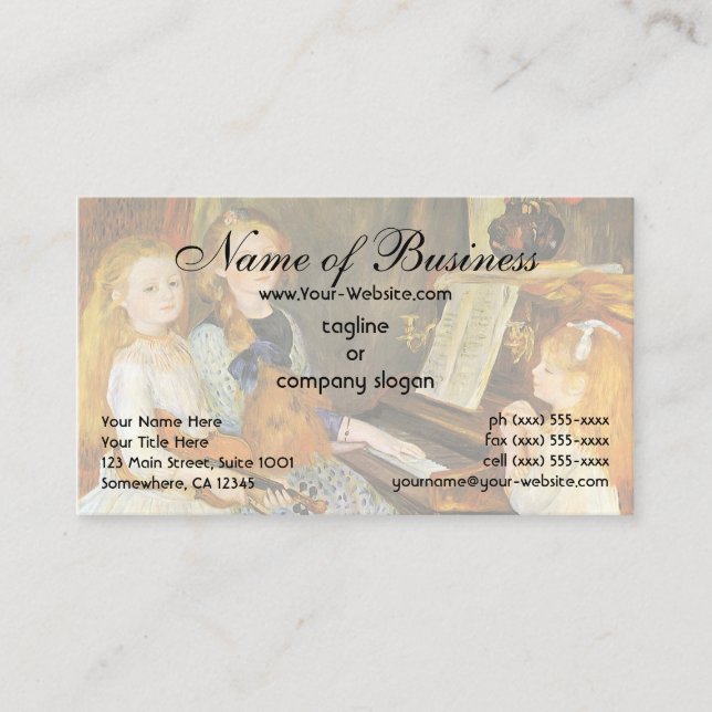 Daughters of Catulle Mendes; Pierre Auguste Renoir Business Card (Front)