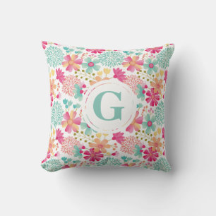 Daughters Room Personalised Letter Floral Pillow