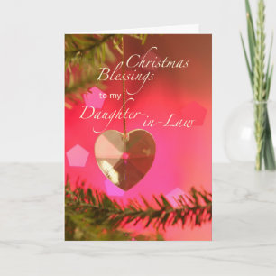 Daugnter-in-Law Christmas Heart on Tree Simple Joy Holiday Card