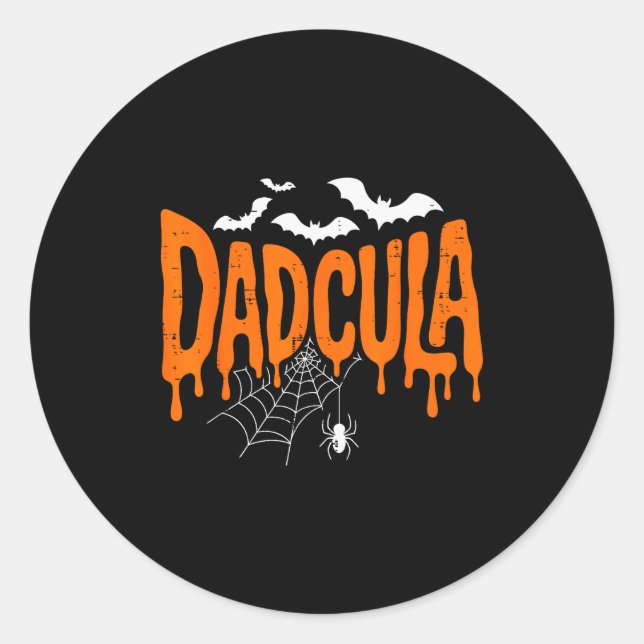 Daula Funny Halloween Dad Costume Sder Bat For Dad Classic Round Sticker (Front)