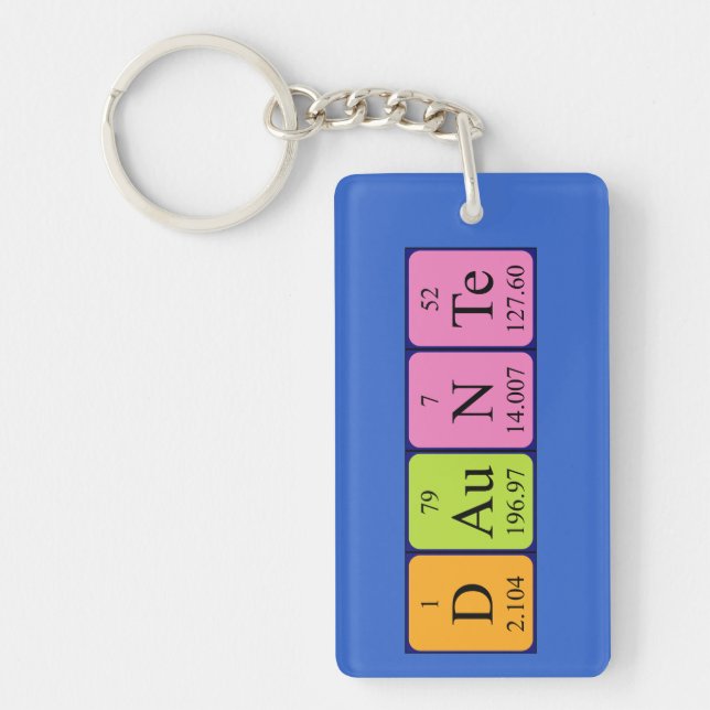 Daunte periodic table name keyring (Front)