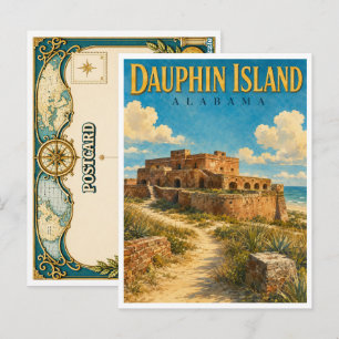 Dauphin Island Alabama Fort Gaines GeoSaga Postcard