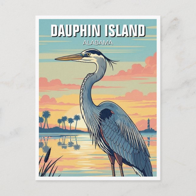 Dauphin Island Alabama Travel Postcard (Front)
