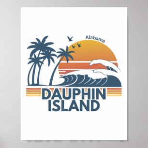 Dauphin Island Beach Alama Men Women Vacation Summ Poster