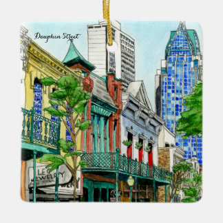 Dauphin Street, Mobile, Alabama Ceramic Ornament