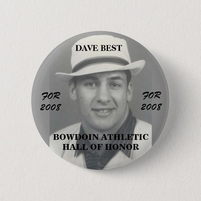 Dave Best 4 Bowdoin College Athletic Hall of 6 Cm Round Badge (Front)