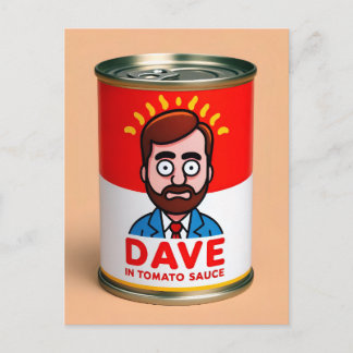 Dave in tomato sauce postcard