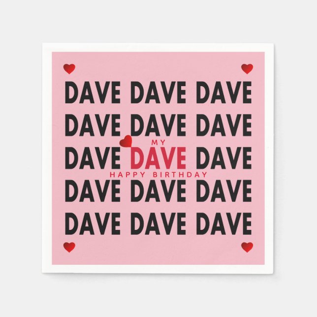 Dave Plus Text Templates Napkin (Front)