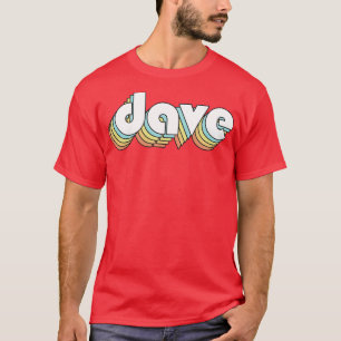 Dave Retro Rainbow Typography Faded Style T-Shirt